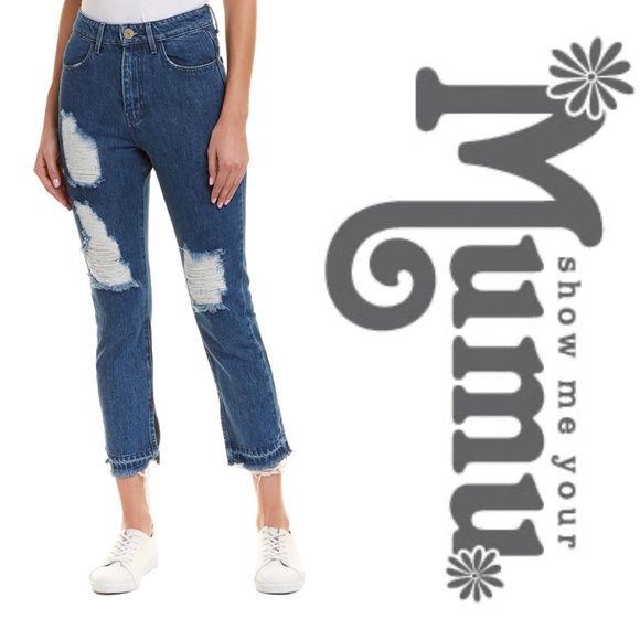 Show Me Your MuMu Denim - NWT Mumu Brooklyn Sapphire Straight Leg Jeans 27